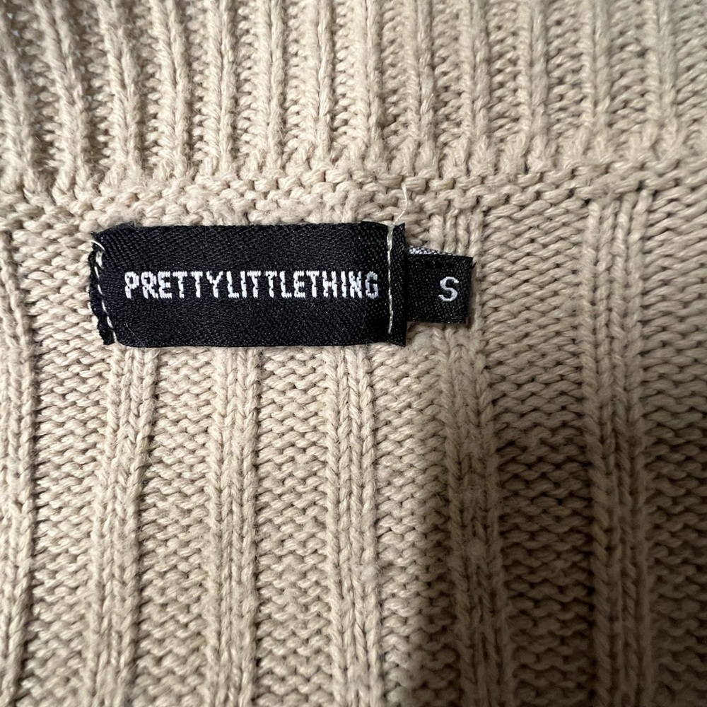 PrettyLittleThing Tan Ribbed Cardigan - Picture 3 of 4